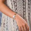 Pulsera de Estilo Étnico Popular Transfronteriza Europea y Americana, Peces de Cerámica Interesantes, Perlas de Imitación Retro, Cuentas de Turquesa, Estrella de Mar, Hebilla Ot