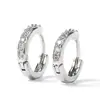 Pendientes de Diamantes Brillantes de una Sola Fila Transfronterizos, Pendientes Versátiles Juveniles, Pendientes, Joyería de Plata Europea y Americana, Pendientes, Joyería al por Mayor