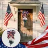 Corona del Día de la Independencia de Estados Unidos Decoración para el Hogar Transfronteriza Producto Nuevo Rojo, Blanco y Azul Espiga de Trigo Colgante Decoración de Puerta Corona