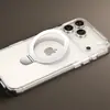 Funda de Soporte Invisible Adecuada para Apple 17 Pro Max, Funda Transparente con Soporte Magnético y Botón Dinámico para Cámara y Protección Antigolpes con Airbag