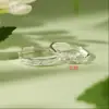 Suministro en Stock de Anillos de Pareja Flor de Naranjo de Plata Pura S999, Anillos de Lujo Ajustables para Hombres y Mujeres, Sencillos y Elegantes, Día de San Valentín