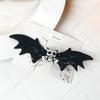 Horquilla de Halloween con diseño de calavera oscura, estilo gótico, estilo lolita, murciélago negro, alas de diablo, clip lateral, joyería