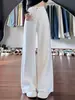 Jeans Blancos de Pierna Ancha para Mujer, Nuevo Estilo Verano 2026, Tiro Alto, Corte Holgado, Adelgazantes, Caída Suave, Pantalones Rectos para Mujer Petite de Largo Hasta el Suelo