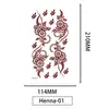 Pegatinas de Tatuaje de Henna Europeas y Americanas, Pegatinas Desechables de Encaje Bermellón, Tatuajes Impermeables y a Prueba de Sudor, Estampados Semipermanentes Populares