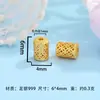 Cuentas Espaciadoras Chapadas en Oro Plata Pura 999, Accesorios de Artesanía Exquisita, Componentes para Pulseras DIY, Materiales de Tejido al por Mayor
