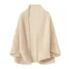 Chal de punto de lana pura para mujer 26 Otoño/Invierno Nuevo estilo Chal calado Ropa exterior para Qipao Cárdigan sin botones Chal