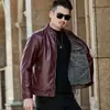 WSH8961A Nueva Chaqueta de Cuero para Hombre con Forro de Borrego, Moderna y Versátil, Estilo Coreano, Casual, Elegante para Otoño e Invierno