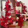 Ornamentos para Quarto de Casamento Flores de Simulação Vermelho Festivo Arranjo de Casamento Avançado Arranjo Floral de Casamento Balde de Abraço Flores Artificiais Floricultura de Simulação