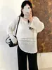 Suéter tejido hueco vintage de cuello redondo para mujer talla grande 2026 otoño delgado de ajuste holgado top cárdigan para mujer talla grande