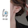 Aretes con Patrón de Diamante y Circonia de Doble Capa, Similares a los Ear Cuffs que Usa Kim Yoo-Jin en el Drama "A Date with the Devil", Aptos para Orejas sin Perforar