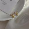 S925 Prata Agulha Coreia do Sul Trendy Stud Brincos Leves Luxo Requintado Elegante Zircon Micro-set Brincos Laço Banhado A Ouro