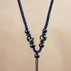Cordón Tejido Hecho a Mano de Oro y Jade para Colgante de Mujer, Cordón para Collar con Colgante de Ágata de los Doce Signos del Zodiaco para Hombre