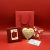 Insignia Corporativa Personalizada Logo Oro Puro 999 Pastel de Corazón Dulce Regalo de Confesión para Novia Lote de Oro Shuibe