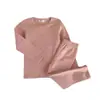 Roupa de Casa Infantil Roupas e Calças de Outono Infantis Meninos e Meninas Roupa de Casa para Bebê Malha Térmica de Algodão Pijamas Roupa de Casa Engrossada