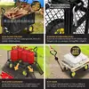 Carro de Herramientas con Capacidad de 200 kg, Espacio de Almacenamiento de 300 Litros, Carrito de Transporte, Plegable, Extra Ancho, Carrito de Playa Impermeable