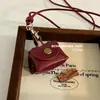 Bolsa de Moedas de Couro com Design Idêntico ao de Blogueira Coreana, Colar Gargantilha, Corrente Longa para Suéter, Acessórios para Mulheres
