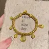 Pulsera Enrollada Dios Dorado de la Riqueza para Mujer Nueva Retro Lujo Accesible Gama Alta Tendencia Nacional Pulsera de Paz y Alegría para Novia