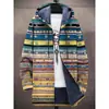 Chaqueta de Invierno Transfronteriza para Hombre con Forro de Felpa Estampado, Engrosada, Cortavientos, Manga Larga, Cremallera, Moda, con Capucha, Corte Holgado