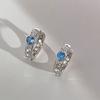 925 coração de prata esterlina do oceano brincos de amor zircão azul brincos em forma de coração de alta qualidade sentido nicho não-desbotamento brincos