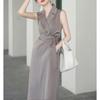 Estoque Pronto Fabricante Direto Lote Emagrecimento da Cintura Look Terno High Ji Saia Feminina Sem Mangas Roupa de Trabalho Profissional Ol Vestido Casual