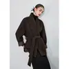 Abrigo de Lana Grueso y Cálido Estilo Old Money Clásico para Mujer, Nuevo Modelo Otoño e Invierno 2026, Corte Holgado de Alta Gama, Top Elegante que Adelgaza