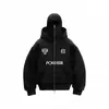 2025 Nuevo Sudadera para Hombre de Doble Extremo con Cremallera Superior e Inferior Pog Ghb Estampado Diseño de Nicho Chaqueta Nueva