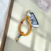 Novo Suporte de Celular Estilo Chinês Raiz de Bodhi Envelhecida com Pingente de Lótus Branco, Acessório de Mão Antiperda Estilo Chinês Tradicional Atacado