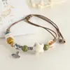 Pulsera de Cerámica Colorida Jingdezhen para Mujer, Nuevo Estilo Chino Nicho Versátil Pulsera de Cuentas Bosque Puesto de Venta al por Mayor Joyería