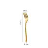 Juego de Cuchillo y Tenedor Espesado de Acero Inoxidable con Extremos Biselados, Adecuado para Hoteles Transfronterizos, Cuchillos y Tenedores para Bistec, Cucharas de Postre Doradas, Cucharitas de Café