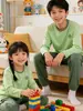 Pijamas de Algodón Puro para Adolescentes, Conjunto de Ropa de Casa para Niños, Ropa de Aire Acondicionado de Primavera y Verano para Niños, Camiseta Interior Básica para Estudiantes
