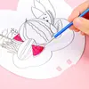 Abanico de papel en blanco para hacer tú mismo, con dibujos de colores, para pintar, con patrón, de cartón blanco, al por mayor