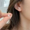 Parafusos de orelha de trevo de quatro folhas de prata esterlina 925 com zircônia para fixação de furos de orelha Brincos de pino de ébano Brincos distintos E0323