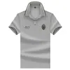 Camisa polo bordada masculina, manga curta, casual para negócios, com colarinho de abas, adequada para pais, atacado de comércio exterior transfronteiriço, marca popular e da moda