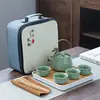 Horno de cerámica portátil dingkiln juego de té kung fu de viaje Taza Express de Viaje bolsa de almacenamiento regalo para actividad de empresa LOGOTIPO personalizado