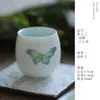 Taza de Té Boca de Flor de Mariposa Pintada a Mano Creativa Jingdezhen Cerámica Arita Taza de Maestro Taza de Té Juego de Té Kung Fu Taza Individual