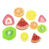 Frutas Simuladas Grandes y Pequeñas Rodajas de Kiwi Sandía Durazno Pegamento de Crema DIY Accesorios para el Cabello Llavero Accesorios de Resina