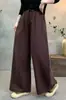 Novedades de otoño: Pantalones rectos de algodón y lino para mujer, holgados, con cintura de cordón, de talle alto, adelgazantes, de pierna ancha, pantalones largos casuales versátiles, venta al por mayor