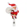 Nuevo Hombre de Galleta de Navidad Copo de Nieve Fieltro Bordado Telescópico Hebilla de Fácil Extracción Pegatina de Tela Clip Giratorio para Insignia de Fácil Extracción