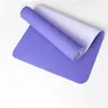 Tapete de Yoga TPE Linha de Postura Logo Cor Única Duas Cores 6/8mm Tapete para Pular Corda Espessado e Alargado Tapete de Fitness Fábrica Atacado