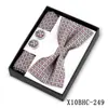 Corbata de moño Estilo Nuevo, Pañuelo Cuadrado, Gemelos Caja de Regalo Set de 3 Piezas, Accesorios de Camisa de Moda para Hombre, Hebilla de Corbata de Moño Multicolor