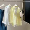 Camisa de Gasa con Encaje Estilo Nacional y Espalda Descubierta para Mujer 2026 Verano Nuevo Cardigan de Seda Helada Protección Solar Camisa de Aire Acondicionado A12312