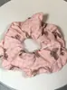 Elástico de Cabelo Scrunchie Listrado com Renda Estilo Coreano para Mulheres, Acessório de Cabelo Suave e Elegante, Elástico de Cabelo Scrunchie Estilo Coreano