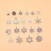 Set de 20 Colgantes y Accesorios de Copo de Nieve de Plata Antigua, 20 Estilos, 1 de Cada Uno, Aproximadamente 19g por Set
