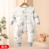 Saco de dormir de una pieza para bebé con temperatura constante y piernas separadas, de algodón puro, para primavera y otoño, pijama de cuatro estaciones para niños, saco de dormir para bebé, listo para la venta