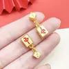 Oro Antiguo Oro Mate Goteo de Aceite Tesoro Nacional Rojo y Verde Fortuna Ficha de Mahjong Espaciadores Cuentas Pulsera de Cuentas DIY Accesorios de Joyería