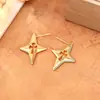 Pendientes Huecos con Corte Lateral Estilo Diseñador con un Toque de Lujo, Pendientes de Personalidad de Moda Dulces-Cool en Forma de Cruz, Accesorios para Orejas Simples y Elegantes