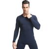Conjunto de Roupa Íntima Térmica Masculina Langsha New Lycra Algodão, Cor Sólida, Algodão Puro, Estilo Fino, Blusa e Calça de Outono, Gola Redonda, Roupa para Usar por Baixo