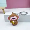 Pingente de chaveiro de urso com bumbum de desenho animado criativo, coelho fofo de PVC, porco, macaco, ornamentos de bolsa de casal com personalidade