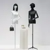 Maniquí de Vestido de Novia para Mujer de Medio Cuerpo Soporte de Exhibición en Ventana Cuerpo Humano Falso Maniquí Negro de Cuerpo Completo para Exhibición de Vestidos