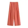 Pantalones de lino de verano para mujer, finos, fluidos, holgados, de pierna recta, casuales, de pierna ancha, frescos, protectores del sol, relajados, estilo old money